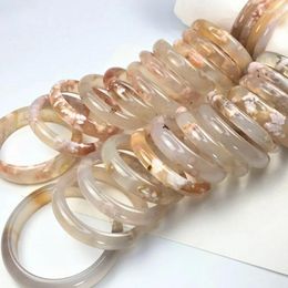 Bangle Drift Cherry Blossoms Natural Agate Crystal Bracelets Original Ecological Pattern Lucky Women Fresh Jewelry Gift