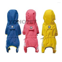 Dog Apparel Raincoat Jumpsuit Waterproof Bright Colour For Small Dogs Reflective Breathable Hooded Pet Rain Jacket Yorkies