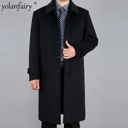 Men's Wool Blends Wool Coat Men Clothing Autumn Winter Jacket Man Tops Medium Long Men's Woolen s Mens s Abrigo De Hombre FC 231113