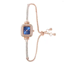 Wristwatches Women's Diamond Watches Bracelet Square Dial Chain Link Analog Bangle Wrist Watch For Meeting And Dating Office