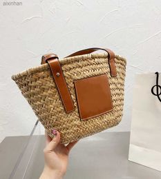 Straw bags spring/summer 2021 raffia handmade woven bag female handbag women beach bag fashion shoulder bag genuine leather loveHigh quality