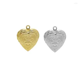 Pendant Necklaces Everfast 20pc/lot DIY Engraved Print Heart Po Frame Charms Locket Jewellery Making Family Memories Year Gift