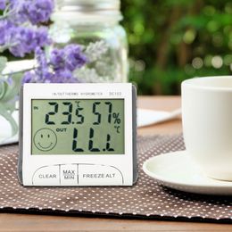 Digital Thermometer Hygrometer Moisture Meter and Wired Temperature with External Sensor White Weather Station