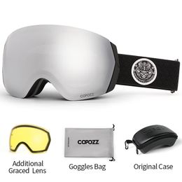 Ski Goggles COPOZZ Brand Professional Ski Goggles Double Layers Anti-fog UV400 Men Women Winter Snowmobile Eyewear Snowboard Sports Glasses 231113