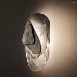 Wall Lamp Modern Creative Nordic Shaped Crystal Stone Living Room El Aisle Staircase Bedroom Bed Minimal