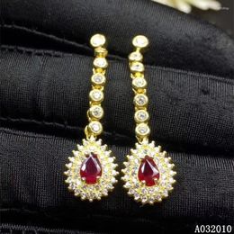 Dangle Earrings KJJEAXCMY Fine Jewellery 925 Sterling Silver Inlaid Natural Ruby Fashion Girl Eardrop Support Test