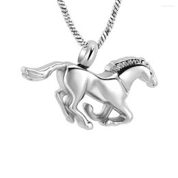 Pendant Necklaces MJD8669 Stainless Steel High Polish Galloping Horses Pet Cremation Jewellery