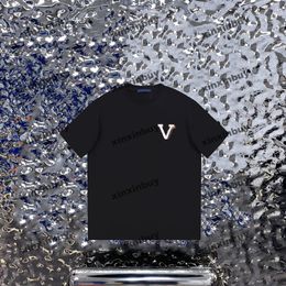 xinxinbuy Men designer Tee t shirt 23ss Paris patch leather letter short sleeve cotton women Black White blue Grey XS-XL