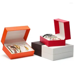 Jewellery Pouches High-end PU Leather Surface Watch Case Atmospheric Flip Set Box Organiser Packaging Bulk Necklace Holder