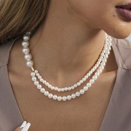 Choker French Retro Imitation Pearl Pendant Necklace For Women Simple And Fashionable Ladies Birthday Party Gift Ornament Wholesale