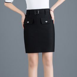 Skirts Spring Arrival Slim High Waist Bag Hip Skirt Women With Belt Office Skirts Womens Elegant Pencil Skirt 230413