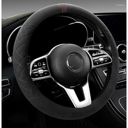 Steering Wheel Covers Sports Suede Car Cover Universal 38cm Anti-slip All-season Interior Accessories