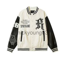 Women's Jackets Long Sleeve Coats Unisex American Bombers Coat Spring Autumn Hip Hop High Street Stitching Bomber Varsity Stitching Woman Jacket J231113