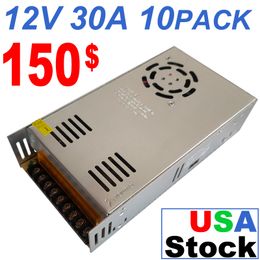 12V 30A Switching Power Supply 110-240 Volt AC/DC 360W Universal Regulated Switching Transformer Adapter Driver for 3D Printer CCTV Radio LED Strip Lights crestech