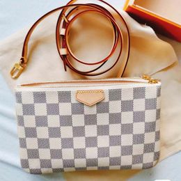 High Quality Shoulder Bag Women's Handbag Designer Grey White Checkered Bag Lightweight and Exquisite Fashionable Casual to Meet Daily Commuting Needs