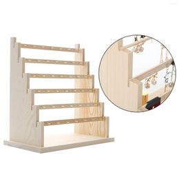 Jewellery Pouches Solid Wood Display Rack Stand Earrings Holder For Stud Earring Pendants Bracelets Rings Organiser Showcase Shelf