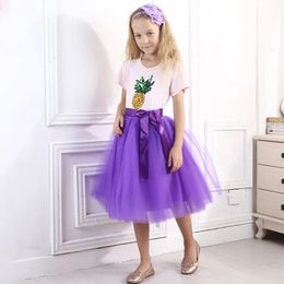 Skirts Tutu Long Skirts Waistband Chiffon Kids Ball Gown Girls Clothes Children Clothing For Christmas Tulle Girls Princess Skirt 231113