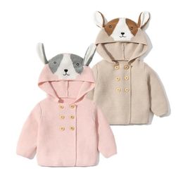 Jackets Baby Kids Cute Animals Knitted Autumn Winter Knitwear Lovely Cartoon Hooded Coats For Boys And Girls