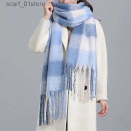 Hats Scarves Sets Cashmere Womens Scarf Winter Thick Warm Solid Ce Wrs Female Bandana Pashmina Long Tassel Female Foulard Thick Blanket 2023L231113