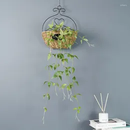 Decorative Flowers Artificial Home Wall Hanging Plant Honeysuckle Leaf Basket Soft Decoration Wedding Vine Stick False