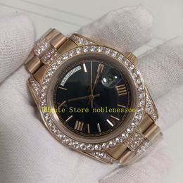 3 Colour Real Photo Mens Automatic Watch Men's 40mm 228235 Green Dial Date Black 18K Rose Gold Men Diamond Bezel Bracelet Asia 2813 Movement Mechanical Watches