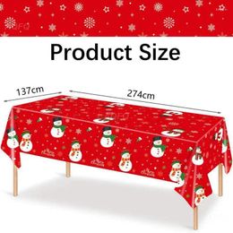 Table Cloth Christmas Tablecloth Atmosphere Various Styles Stain-proof Waterproof Kitchen Tools Snowman Tableclothes 105g Paper