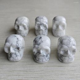 Pendant Necklaces Punk Good Quality Natural White Turquoise Skull Stone Pendants For Jewellery Accessories Making 6pcs/lot Wholesale