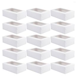 Gift Wrap 20pcs 6 Cavities Cupcake Holder Box Muffin Cake With Window Paper Container Dessert Cup Packaging Bracket