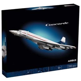 Diecast Model 10318 Airbus Concorde Building Kit Worlds first supersonic Airliner Aviation Space Shuttle Blocks Brick Educational Toy Kid 231110