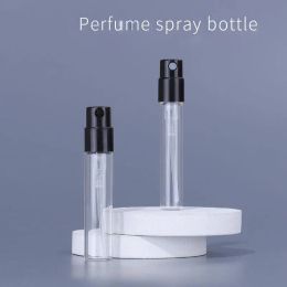 wholesale Custom Logo Perfume Spray Bottles Sample Glass Packing Tube For Travel with Black Pump Sprayer ZZ