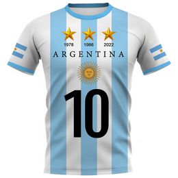 Mens TShirts CLOOCL DIY Number Argentina Flag TShirt Fashion 3D Printed Short Sleeve Featured TShirts Casual Activewear Summer Tops 230413