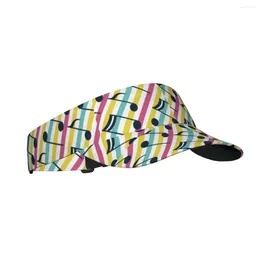 Berets Summer Air Sun Hat Colorful Music Notes Visor UV Protection Sports Tennis Golf Running Sunscreen Cap