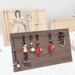 Jewelry Pouches Wood Key Display Holder Organizer Necklace Keychain Stand Rack Hooks Shelf Accessories