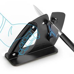 Premium Knife Sharpener with Ergonomic Handle - Restore Dull Blades with Tungsten Carbide for Steel Knives!