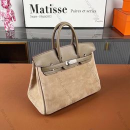 All handmade tote bags Designer Handbags Luxury women's bags using imported original spliced deerskin wax thread sewn 24K white gold plating hardware