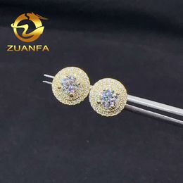 Hat Design Fine Jewellery Hiphop Earrings Gold Plated d Vvs Moissnite Stud Women Men Silver Moissanite Ear Ring