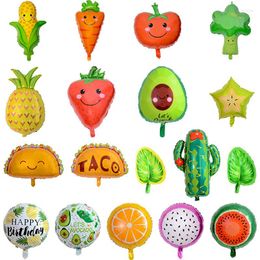 Party Decoration Fruit Aluminium Foil Helium Balloon Strawberry Watermelon Pineapple Avocado Happy Birthday Outdoor Decor Children's Toy