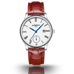 Wristwatches Fashion Casual Big Dial Date Clock Men's Quartz Calendar Relogio Masculino PU Leather Strap Business Watch