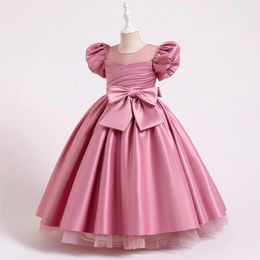 Girl Dresses Summer Cute Girls Big Bow Princess Dress Kids Sleeveless Tulle Clothes Children Birthday Party Vestido Easter Gown Costume