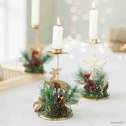Candles Christmas Golden Iron Candle Window Table Decoration Christmas Holiday Decoration Product Christmas Decorations