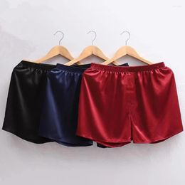 Men's Sleepwear Solid Colour Home Silk-Like Satin Pyjamas Shorts Men Sleep Bottoms Nightwear Short Pyjamas Pant