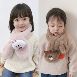 Scarves Wraps Tonytaobaby Autumn and Winter Fashion Children's Scarf Boy and Girl Cute Cartoon Plush Baby Neck Scarf 231113