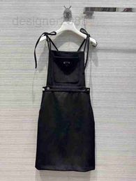 Casual Dresses designer 23 Spring/Summer Age Reducing Academy Style Metal Letter Triangle Elevation Waist Slim Drop Tank Top Dress VRQO