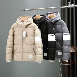 Mens Down Parkas European Popular Tb Four Bar Warm Down Jacket with White Duck for Both Men and Women Thickened Winter