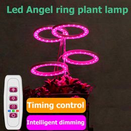 Grow Lights Angel Three Ring Growing Lights USB Phyto Lamp Plants Full Spectrum Sunlight Indoor Nursery Home Flower Lights P230413