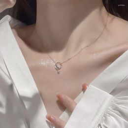 Pendant Necklaces Star Moon Charm Necklace Fashion Simple Ramadan Delicate Clavicle Chain Zircon Jewelry For Women Girl Birthday Gift