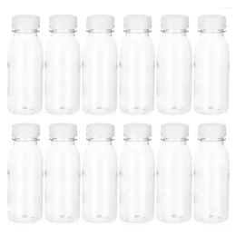 Water Bottles 12 Pcs Drink Bottle Plastic Juice Sub Packing Clear Container Fruit Tea The Pet Transparent Travel Glass Carafe