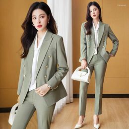 Women's Two Piece Pants Waist-Tight Slimming Suit Coat For Women 2023 Autumn Business Attire Graceful And Fashionable Temperament