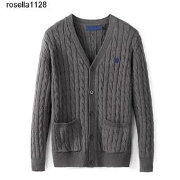 New 23ss men's round neck and V-neck sweater designer Luxury Ralphs Polos classic coat fashion brand embroidered knit fabric Laurens button mens womens sweater
