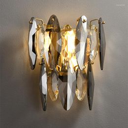 Wall Lamps IWP Luxurious Crystal Lamp Indoor LED Copper Sconce Restroom Mirror Front Decor Light For Living Room Bedroom